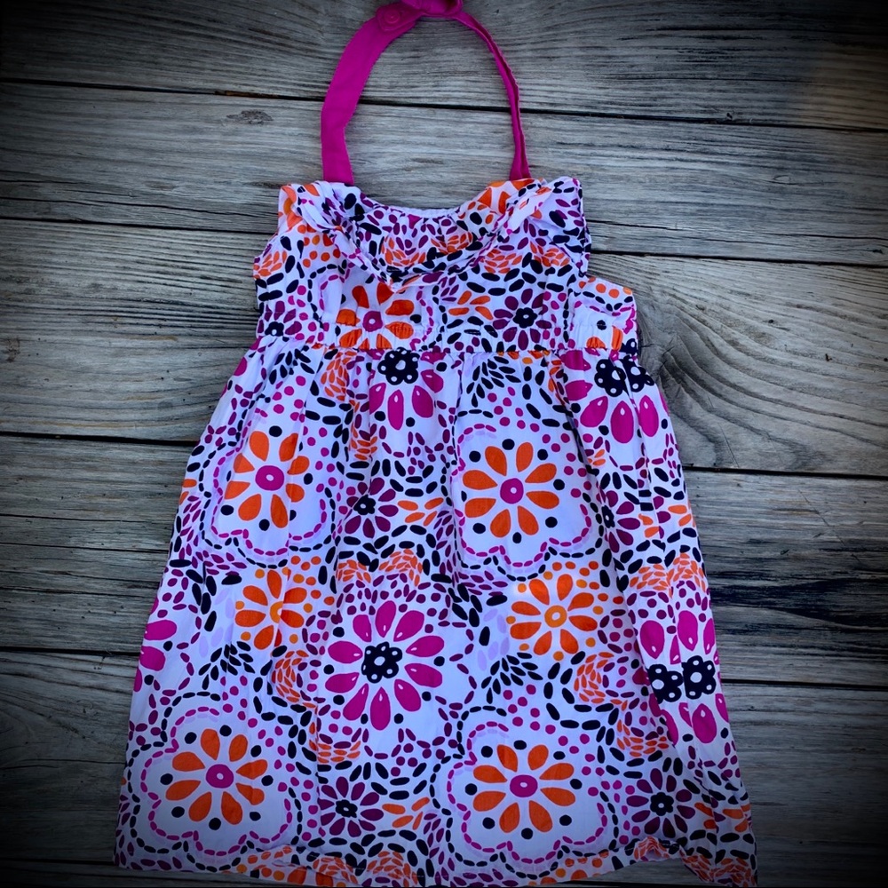 Gymboree Pink Orange Floral Dress 18-24 & 3T